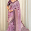 Pulsating Lavender Soft Silk Saree With Opulent Blouse Piece