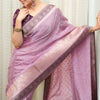 Pulsating Lavender Soft Silk Saree With Opulent Blouse Piece