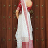 Admirable Off White Soft Silk Saree With Gossamer Blouse Piece