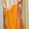 Lustrous Orange Soft Silk Saree With Elaborate Blouse Piece