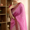 Pulsating Pink Soft Silk Saree With Opulent Blouse Piece
