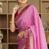 Pulsating Pink Soft Silk Saree With Opulent Blouse Piece