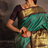 Artistic Rama Soft Silk Saree With Demanding Blouse Piece