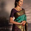 Artistic Rama Soft Silk Saree With Demanding Blouse Piece