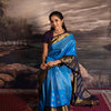 Majestic Firozi Soft Silk Saree With Luminous Blouse Piece