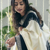Adorable Off White Soft Silk Saree With Flameboyant Blouse Piece