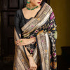 Vestigial Black Soft Silk Saree With Panoply Blouse Piece