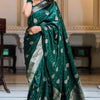 Dalliance Dark Green Soft Silk Saree With Engaging Blouse Piece