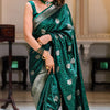 Dalliance Dark Green Soft Silk Saree With Engaging Blouse Piece