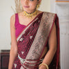 Sempiternal Maroon Soft Silk Saree With Evanescent Blouse Piece