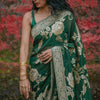 Gorgeous Green Soft Silk Saree With Elegant Blouse Piece