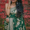 Gorgeous Green Soft Silk Saree With Elegant Blouse Piece