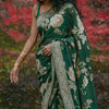 Gorgeous Green Soft Silk Saree With Elegant Blouse Piece