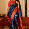 Phenomenal Navy Blue Soft Silk Saree With Deserving Blouse Piece
