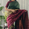 Flattering Wine Soft Silk Saree With Panoply Blouse Piece