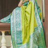Gratifying Parrot Soft Silk Saree With Elegant Blouse Piece