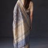 Admirable Grey Soft Silk Saree With Denouement Blouse Piece