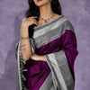 Supernal Wine Soft Silk Saree With Enigmatic Blouse Piece