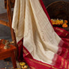 Adorning Off White Soft Silk Saree With Captivating Blouse Piece