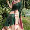 Capricious Dark Green Soft Silk Saree With Lovely Blouse Piece
