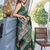 Majesty Dark Green Soft Silk Saree With Desirable Blouse Piece