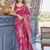 Adoring Dark Pink Soft Silk Saree With Conflate Blouse Piece