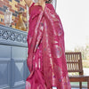 Adoring Dark Pink Soft Silk Saree With Conflate Blouse Piece