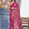 Adoring Dark Pink Soft Silk Saree With Conflate Blouse Piece