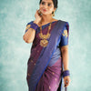 Fancifull Purple Soft Silk Saree With Hypnotic Blouse Piece