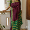 Intricate Purple Soft Silk Saree With Precious Blouse Piece