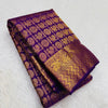 Designer Purple Soft Banarasi Silk Saree With Groovy Blouse Piece