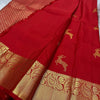 Assemblage Red Soft Banarasi Silk Saree With Delightful Blouse Piece