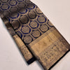 Dissemble Navy Blue Soft Banarasi Silk Saree With Propinquity Blouse Piece