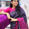 Refreshing Navy Blue Soft Silk Saree With Hypnotic Blouse Piece