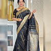 Opulent Black Soft Silk Saree With Flameboyant Blouse Piece