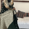 Ratatouille Dark Green Soft Silk Saree With Pulsating Blouse Piece
