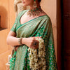 Enchanting Green Soft Silk Saree With Aplomb Blouse Piece
