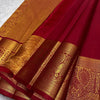 Sumptuous Red Soft Banarasi Silk Saree With Imaginative Blouse Piece