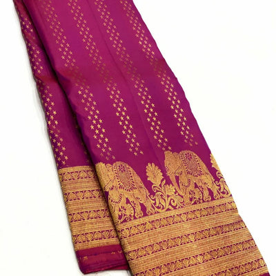 Desultory Dark Pink Soft Banarasi Silk Saree With Bewitching Blouse Piece