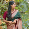 Felicitous Dark Green Soft Silk Saree With Seraglio Blouse Piece