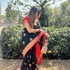 Lovely Black Soft Banarasi Silk Saree With Flattering Blouse Piece