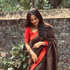 Gossamer Black Soft Silk Saree With Demure Blouse Piece