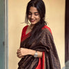 Gossamer Black Soft Silk Saree With Demure Blouse Piece