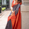 Fairytale Blue Soft Silk Saree With Nemesis Blouse Piece