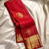 Twirling Red Soft Banarasi Silk Saree With Beauteous Blouse Piece