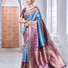Flameboyant Firozi Soft Silk Saree With Pretty Blouse Piece