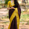 Amazing Brown Soft Silk Saree With Captivating Blouse Piece