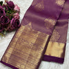 Precious Purple Soft Banarasi Silk Saree With Ebullience Blouse Piece
