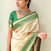 Precious Biege Soft Silk Saree With Stylish Blouse Piece