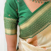 Precious Biege Soft Silk Saree With Stylish Blouse Piece